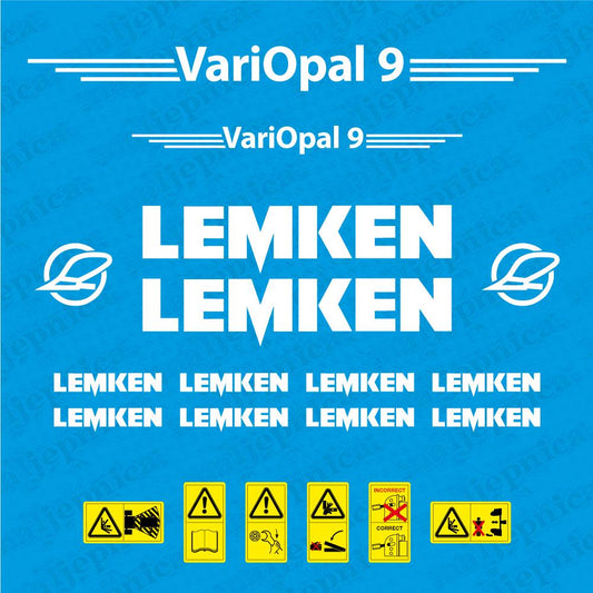 Lemken Vari-Opal 9 Plow Pflug Aftermarket Replacement decals / aufkleber / adesivo / sticker set