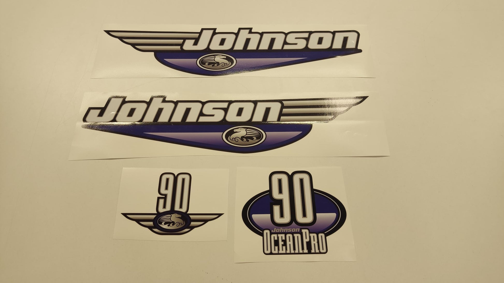 Johnson 90 Ocean Pro Outboard (1992 - 2000) Blue Aftermarket Replacement Decal / aufkleber / adesivo / Sticker Set