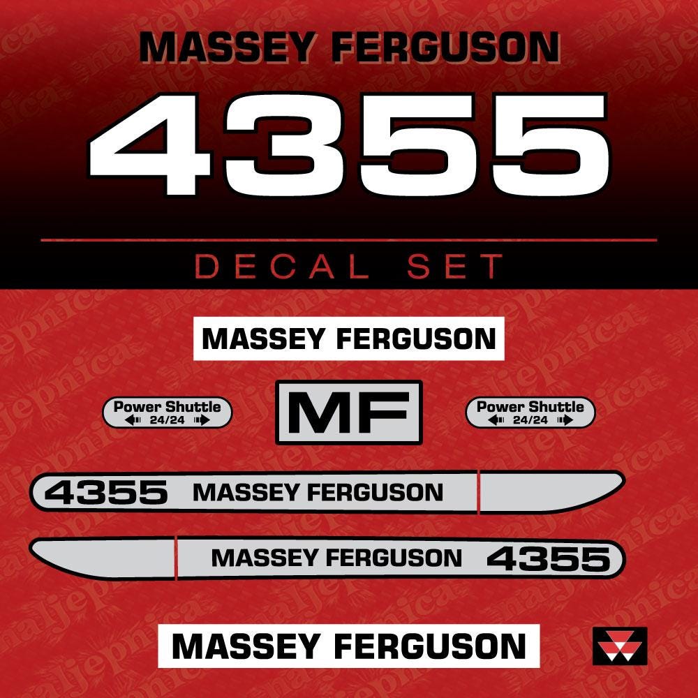 Massey Ferguson 4355 (2000) Aftermarket Replacement Tractor Decal (Sticker) Set