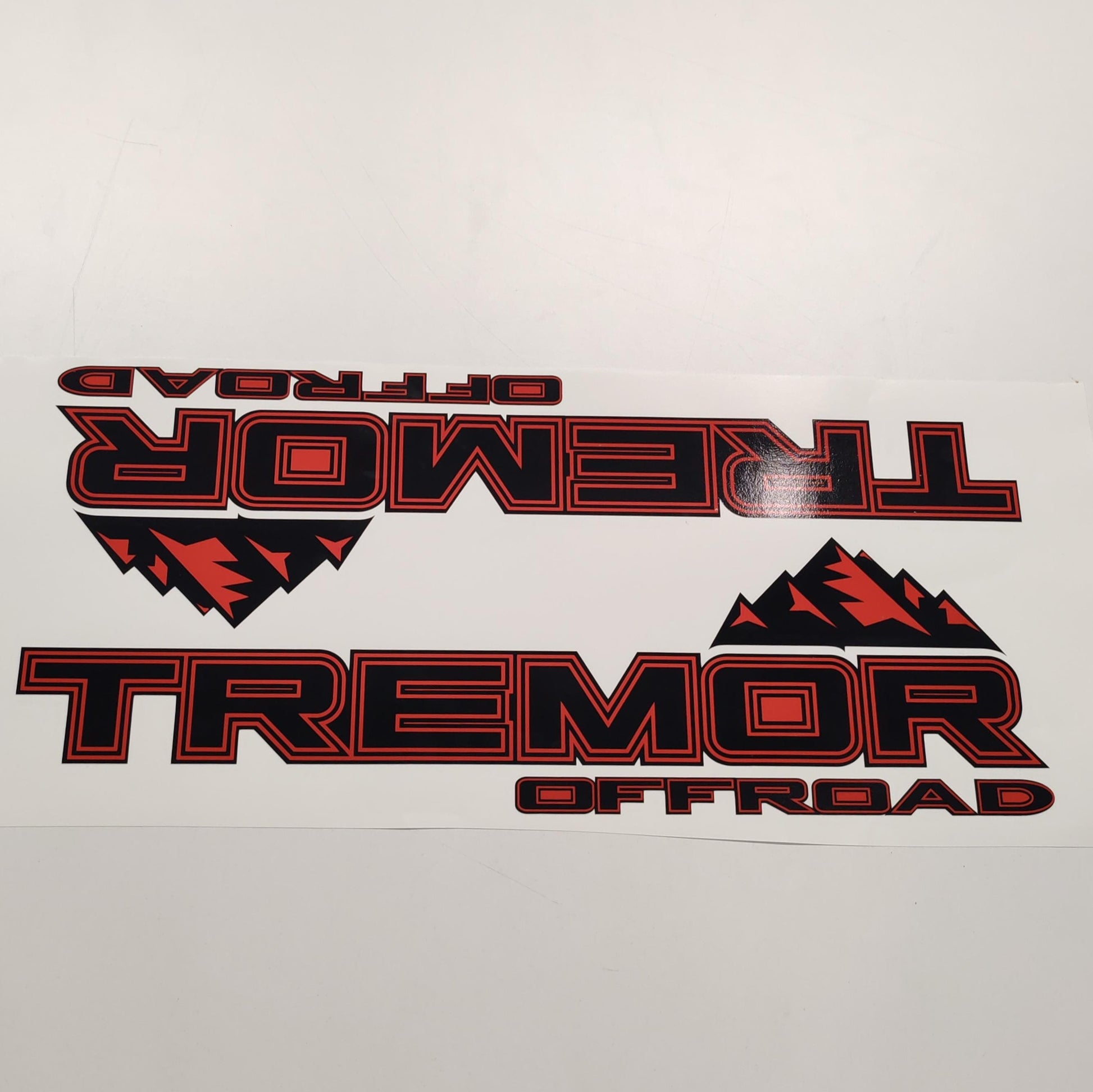 Tremor Offroad Aftermarket Replacement Black Red Decals for Truck Bed Side 2pcs / Sticker Set