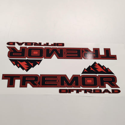 Tremor Offroad Aftermarket Replacement Black Red Decals for Truck Bed Side 2pcs / Sticker Set