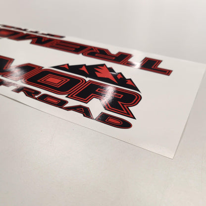 Tremor Offroad Aftermarket Replacement Black Red Decals for Truck Bed Side 2pcs / Sticker Set