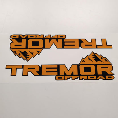Tremor Offroad Aftermarket Replacement Orange Black Decals for Truck Bed Side 2pcs / Sticker Set