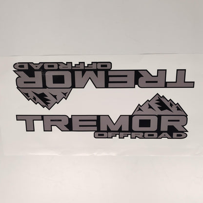 Tremor Offroad Aftermarket Replacement Gray Black Decals for Truck Bed Side 2pcs / Sticker Set
