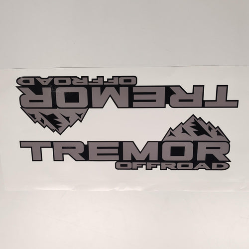 Tremor Offroad Aftermarket Replacement Gray Black Decals for Truck Bed Side 2pcs / Sticker Set