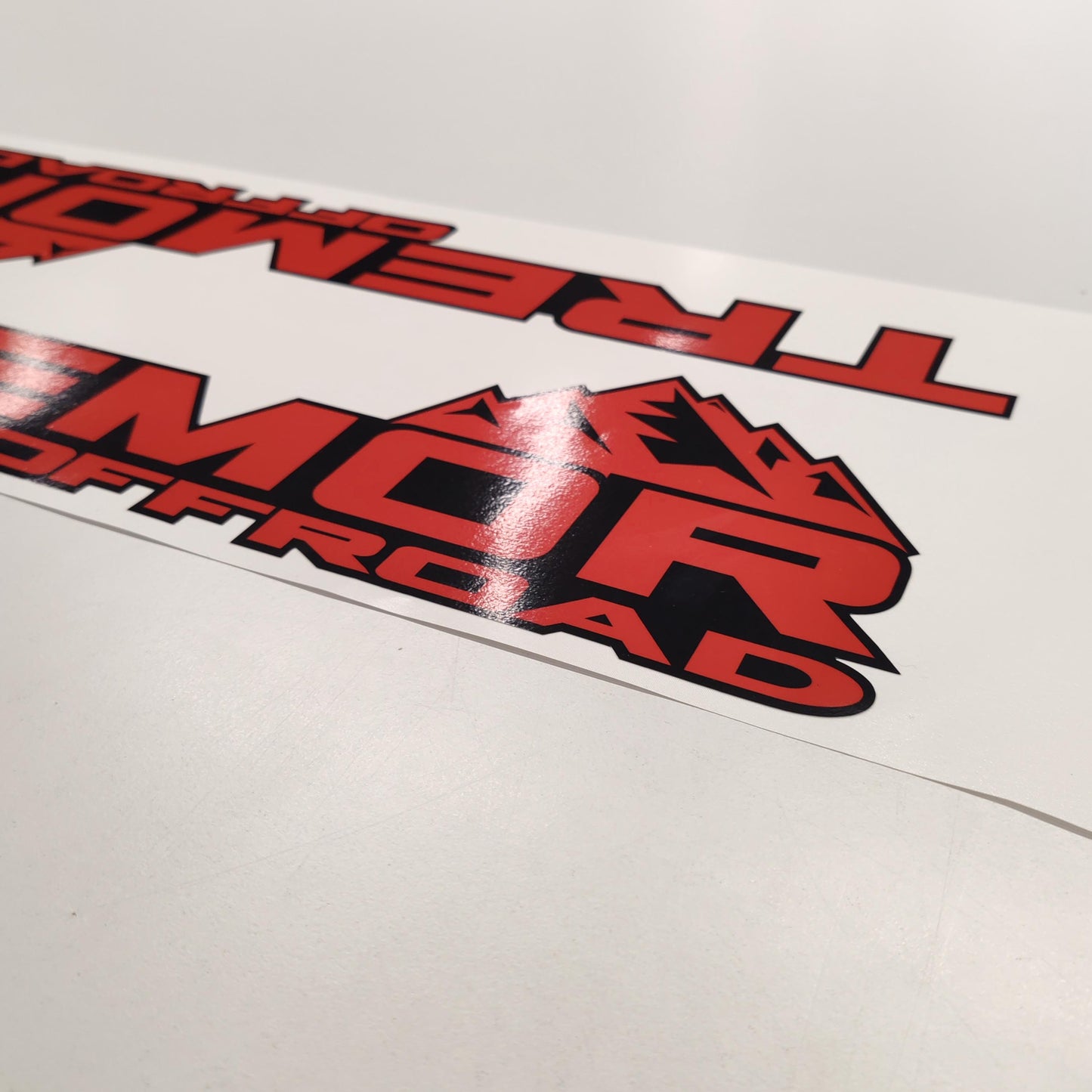 Tremor Offroad Aftermarket Replacement Red Black Decals for Truck Bed Side 2pcs / Sticker Set