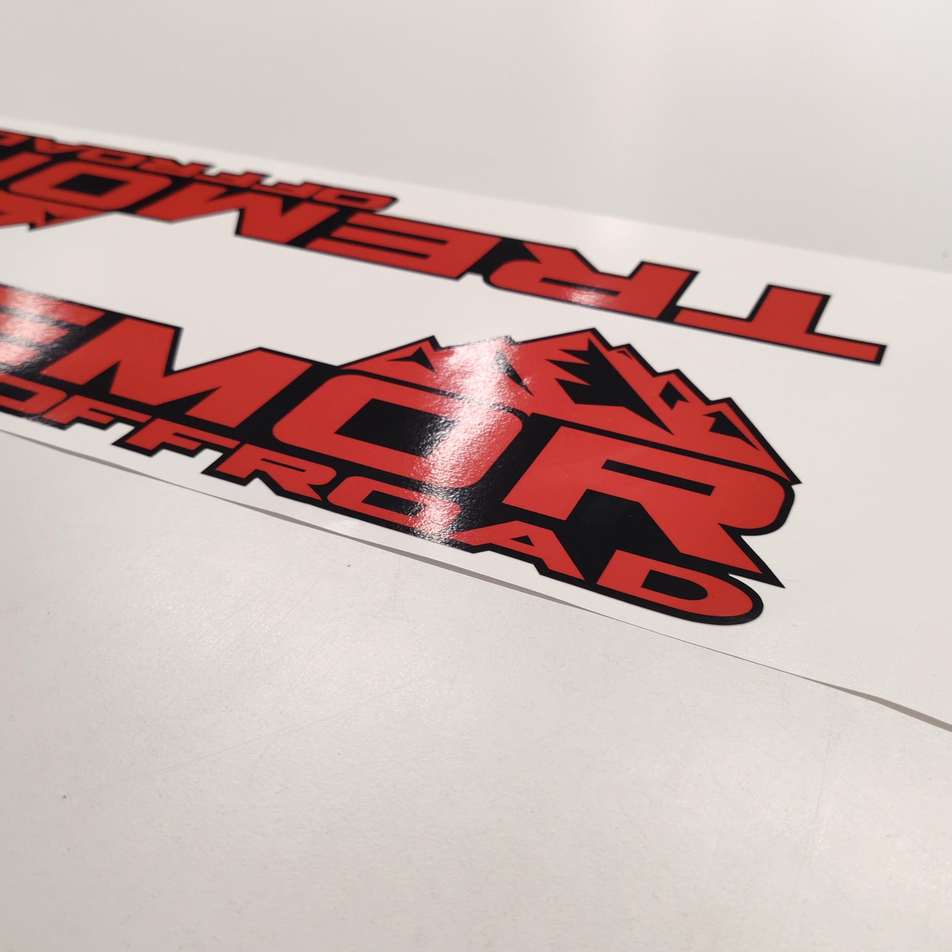 Tremor Offroad Aftermarket Replacement Red Black Decals for Truck Bed Side 2pcs / Sticker Set