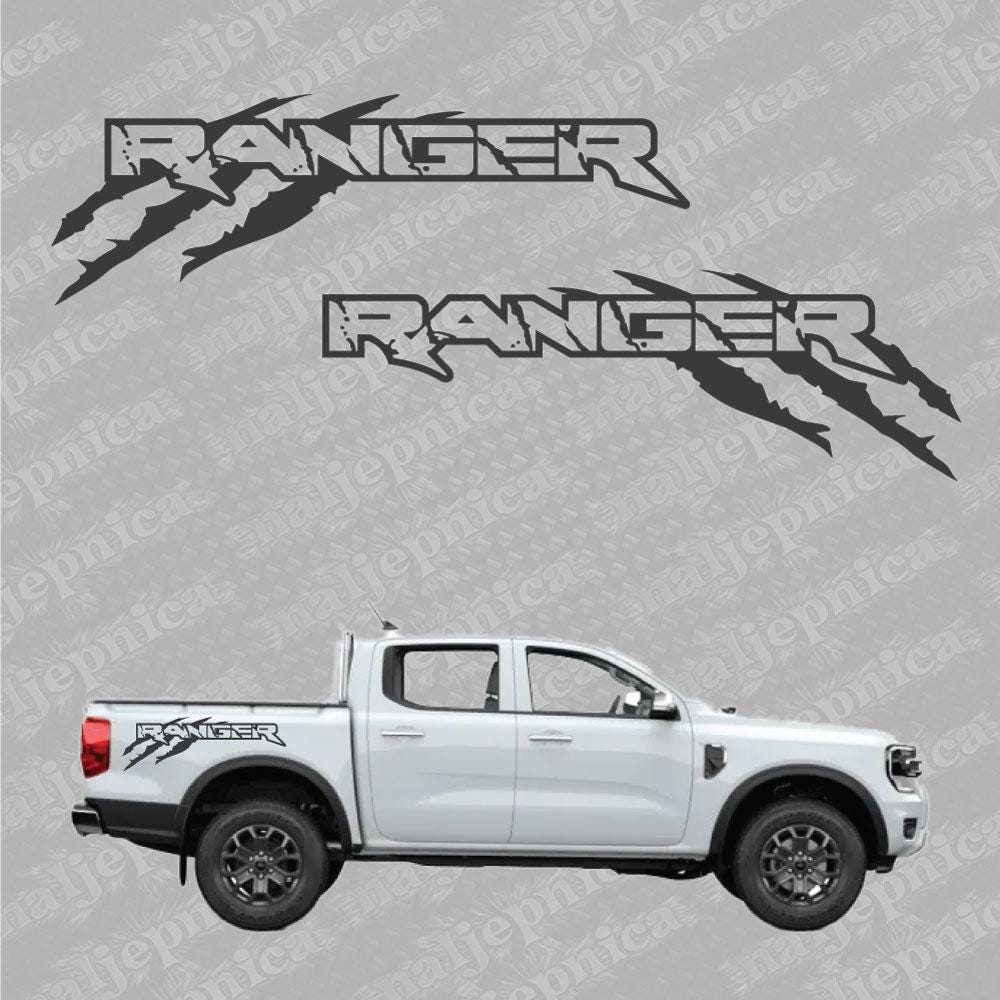 Aftermarket Replacement Decals to fit Ford Ranger CLAW Graphite for Truck Bed Side 2pcs / Sticker Set