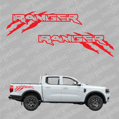 Aftermarket Replacement Decals to fit Ford Ranger CLAW Red for Truck Bed Side 2pcs / Sticker Set