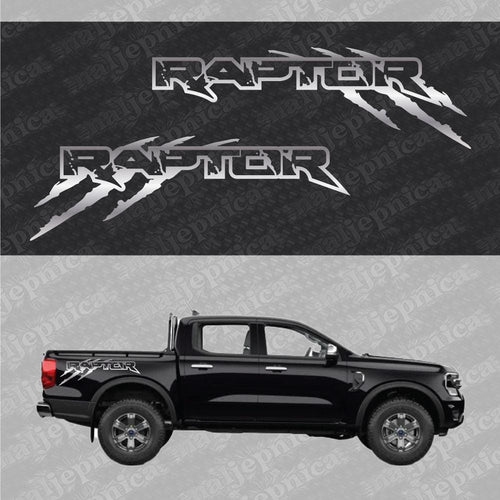 Aftermarket Replacement Decals to fit Ford Raptor CLAW Silver for Truck Bed Side 2pcs / Sticker Set
