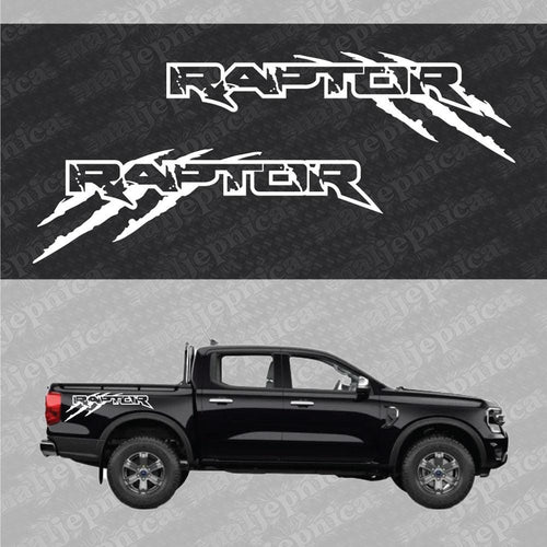 Aftermarket Replacement Decals to fit Ford Raptor CLAW White for Truck Bed Side 2pcs / Sticker Set