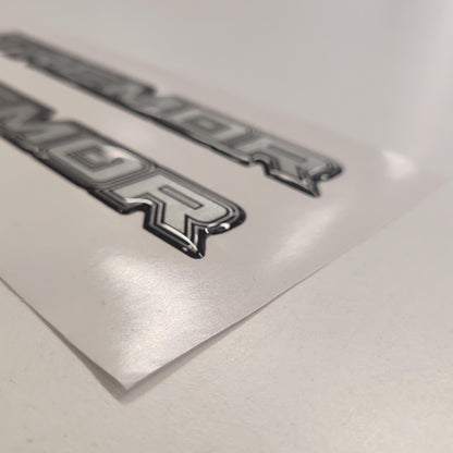 Tremor 3D Aftermarket Replacement Decals for Truck Bed Side 2pcs / Sticker Set / Silver