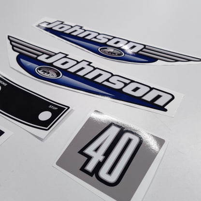 Johnson 40 Outboard (1992 - 2000) Blue Aftermarket Decal / aufkleber / adesivo / Sticker Set