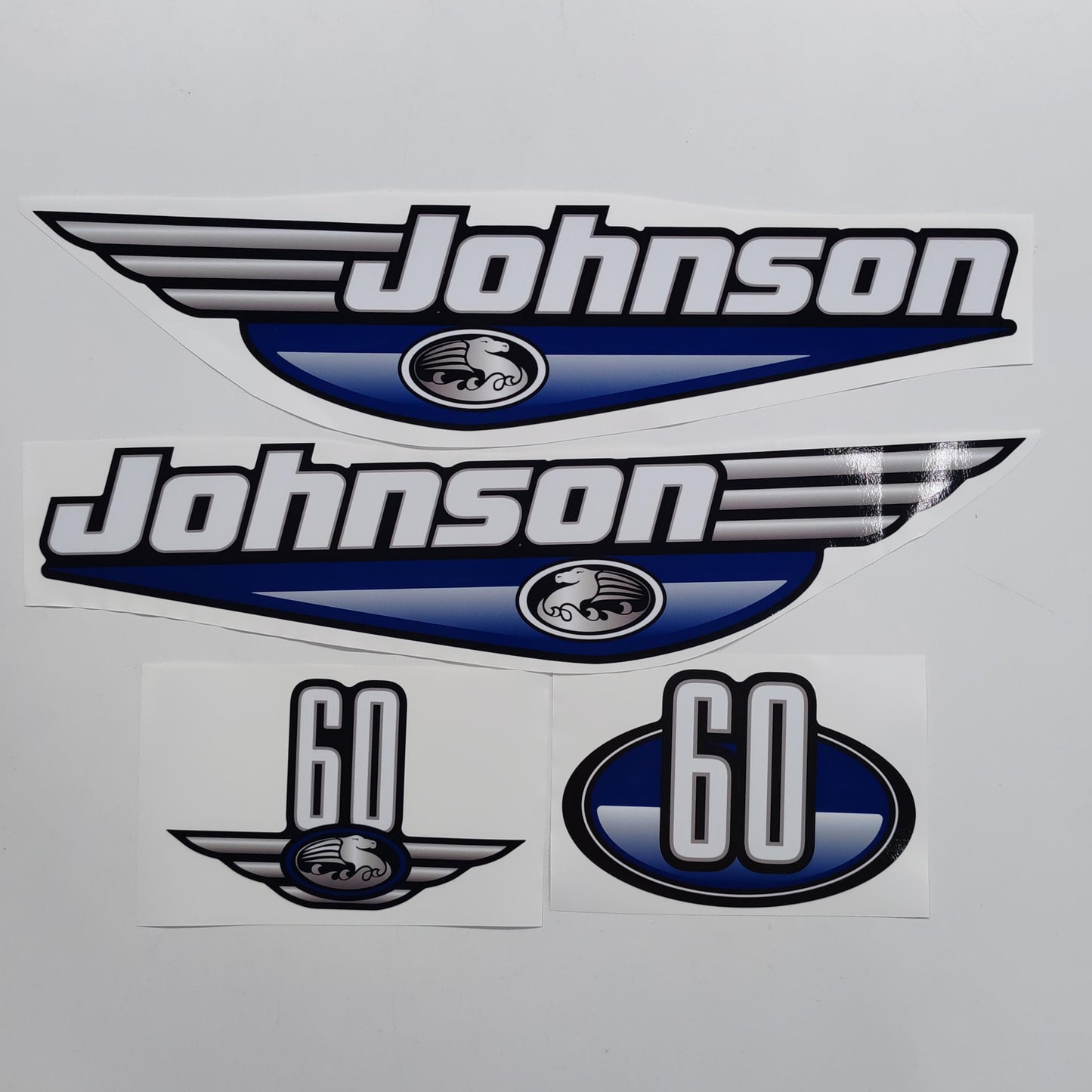 Johnson 60 Outboard (1992 - 2000) Blue Aftermarket Replacement Decal / aufkleber / adesivo / Sticker Set