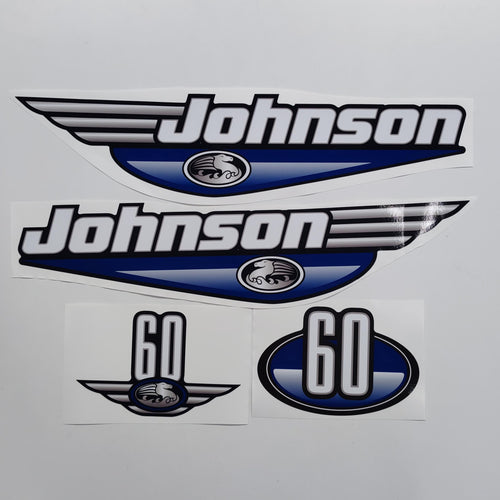 Johnson 60 Outboard (1992 - 2000) Blue Aftermarket Replacement Decal / aufkleber / adesivo / Sticker Set