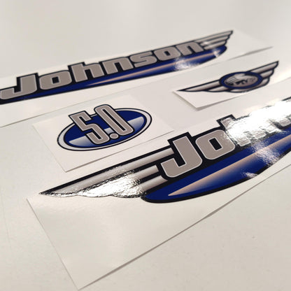Johnson 5.0 Outboard (1992 - 2000) Blue Aftermarket Decal / aufkleber / adesivo / Sticker Set