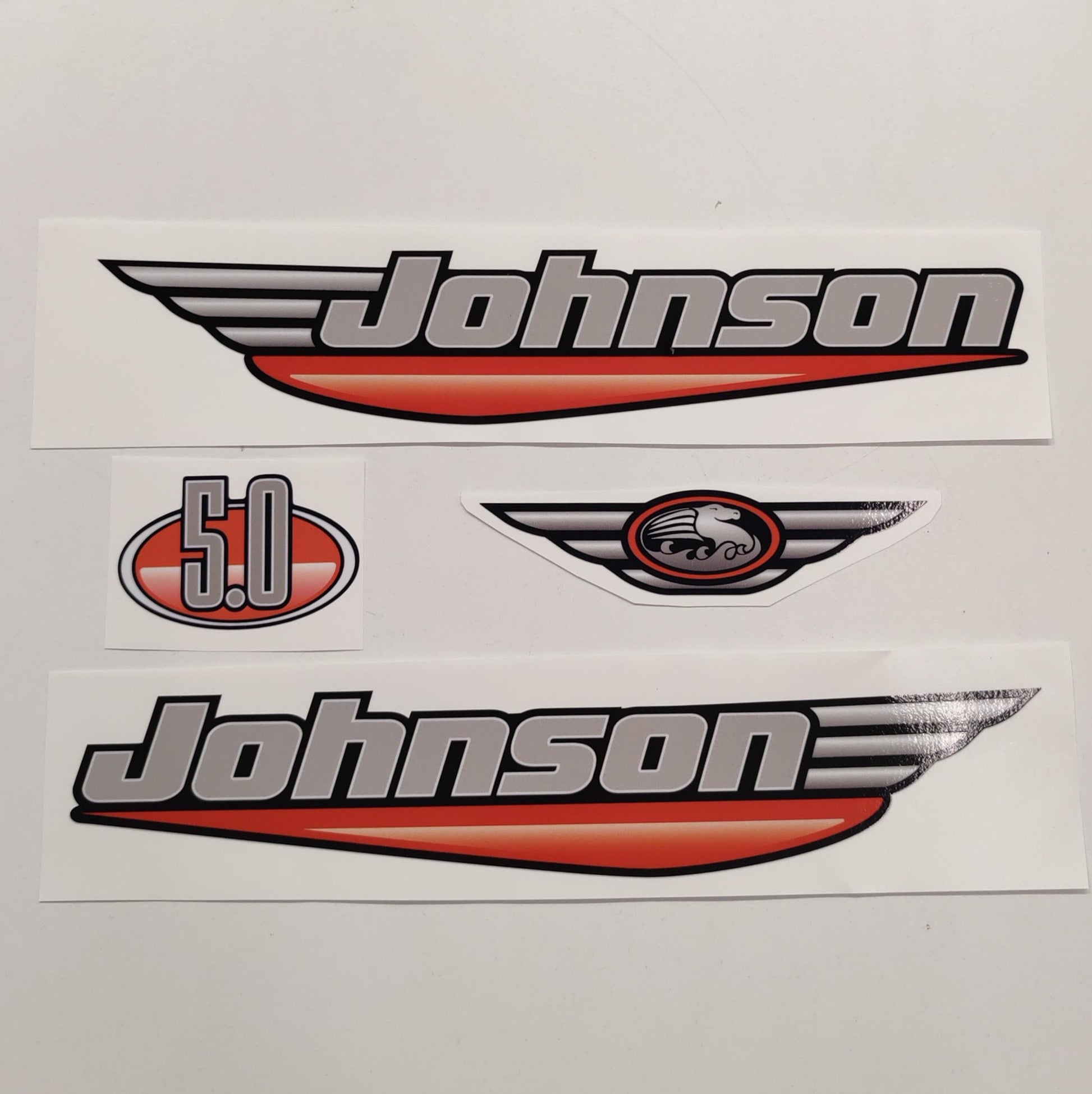 Johnson 5.0 Outboard (1992 - 2000) Red Aftermarket Decal / aufkleber / adesivo / Sticker Set