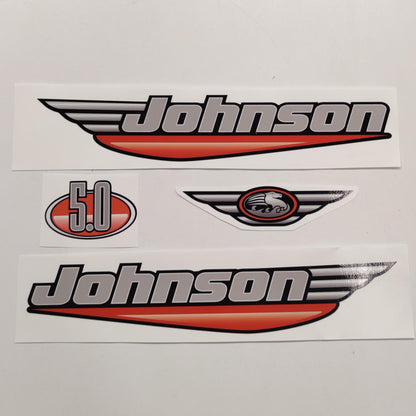 Johnson 5.0 Outboard (1992 - 2000) Red Aftermarket Decal / aufkleber / adesivo / Sticker Set