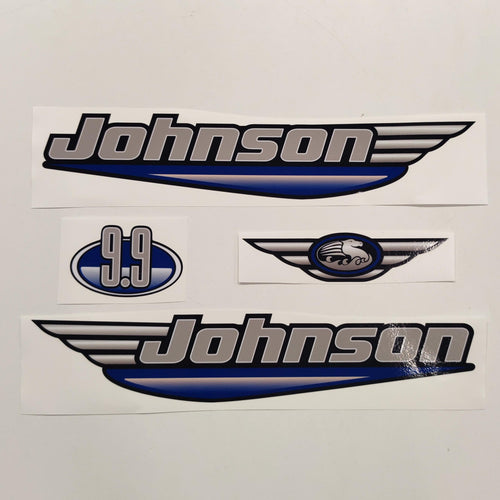 Johnson 9.9 Outboard (1992 - 2000) Blue Aftermarket Decal / aufkleber / adesivo / Sticker Set