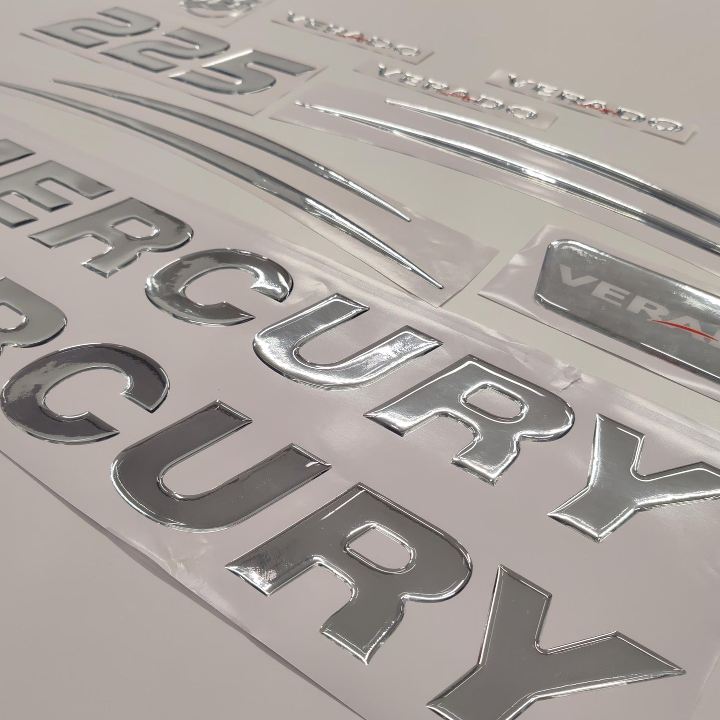 Mercury 225 Verado (2017) 3D Aftermarket Replacement Outboard Decal Sticker Set