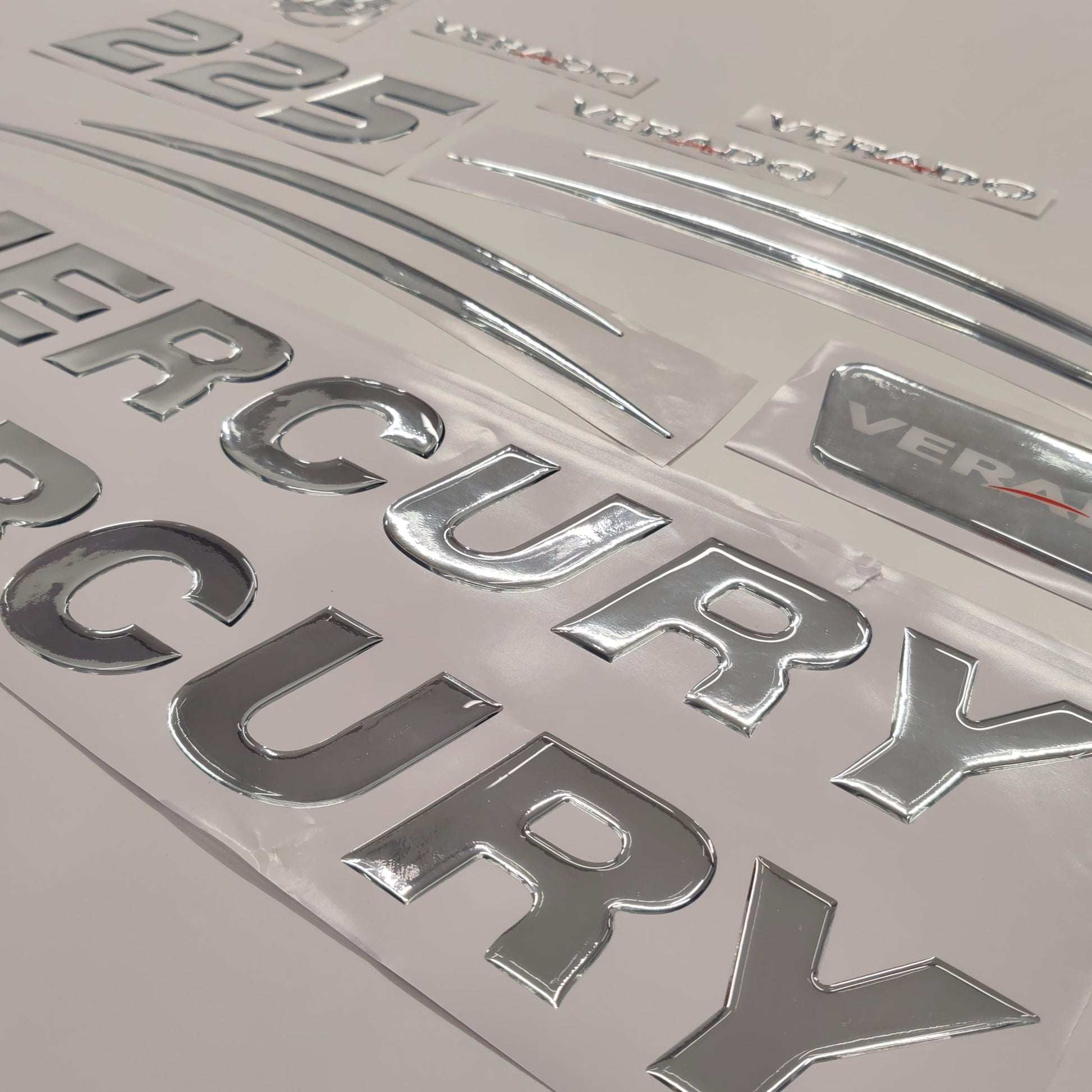 Mercury 225 Verado (2017) 3D Aftermarket Replacement Outboard Decal Sticker Set