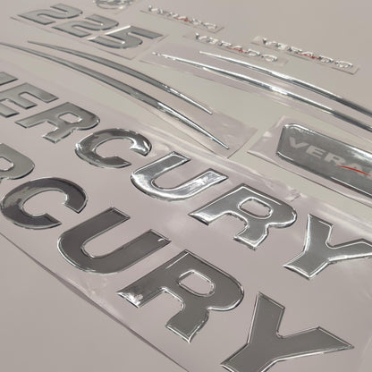 Mercury 225 Verado (2017) 3D Aftermarket Replacement Outboard Decal Sticker Set