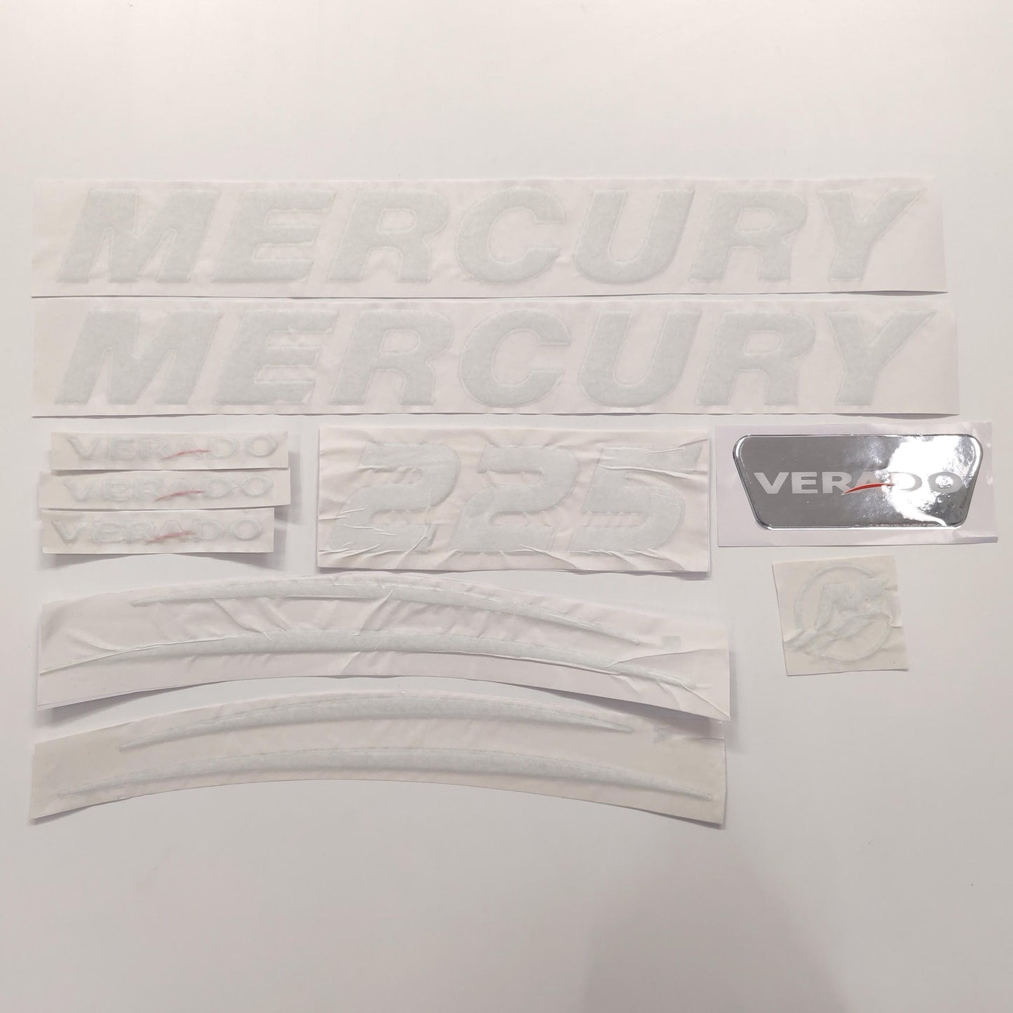 Mercury 225 Verado (2017) 3D Aftermarket Replacement Outboard Decal Sticker Set