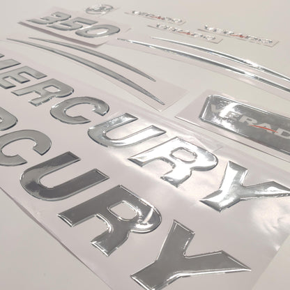 Mercury 350 Verado (2017) 3D Aftermarket Replacement Outboard Decal Sticker Set