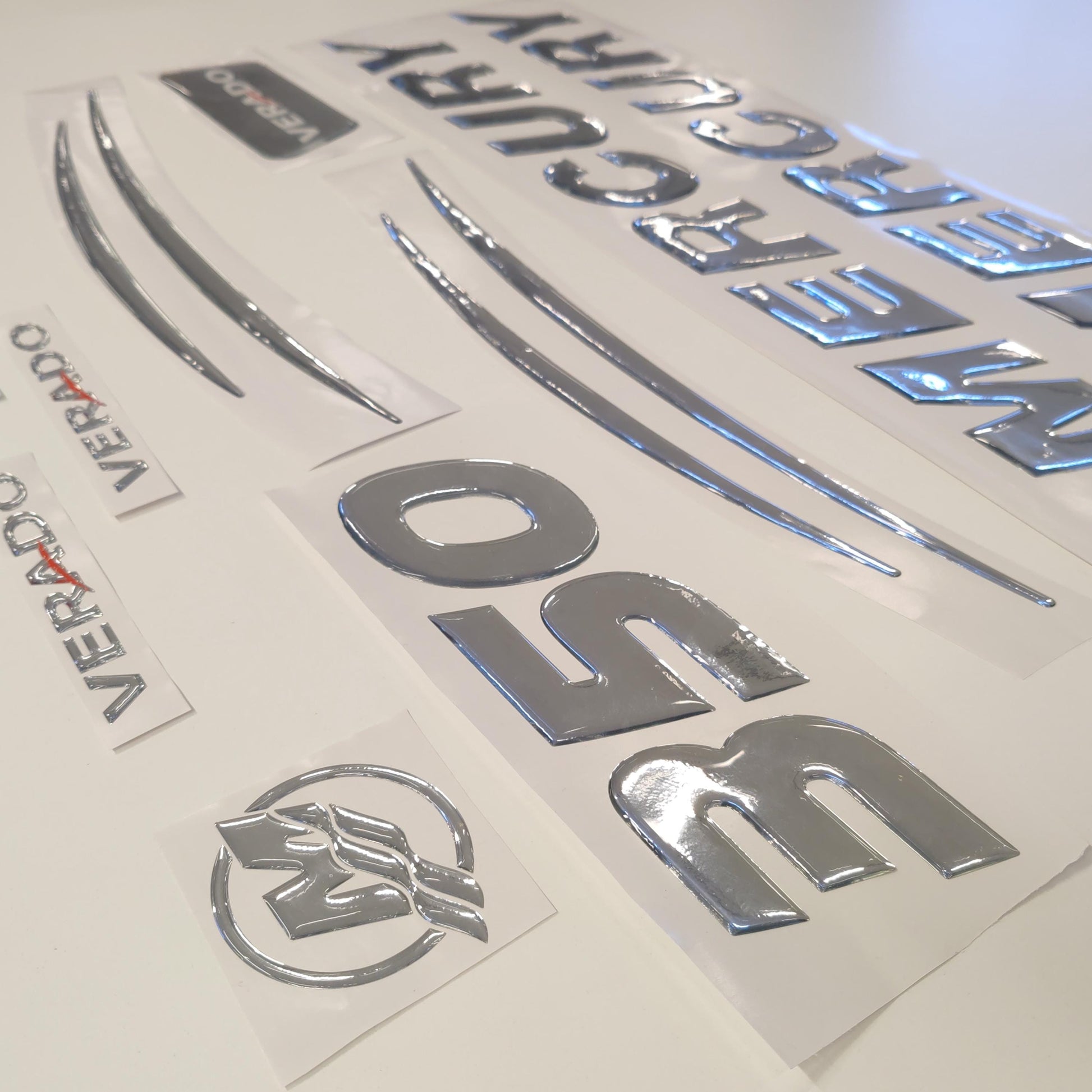 Mercury 350 Verado (2017) 3D Aftermarket Replacement Outboard Decal Sticker Set