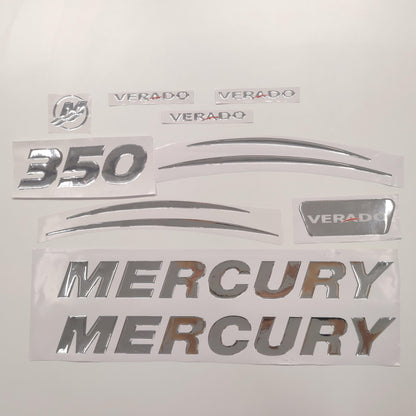 Mercury 350 Verado (2017) 3D Aftermarket Replacement Outboard Decal Sticker Set