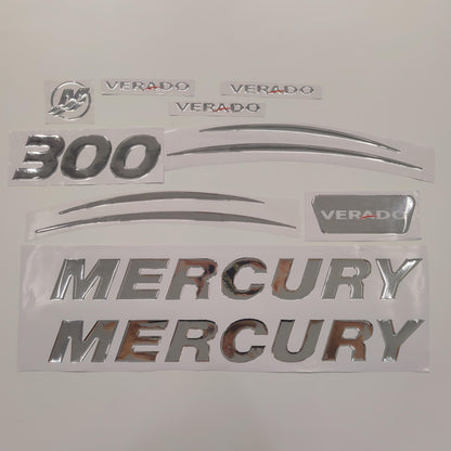 Mercury 300 Verado (2017) 3D Aftermarket Replacement Outboard Decal Sticker Set
