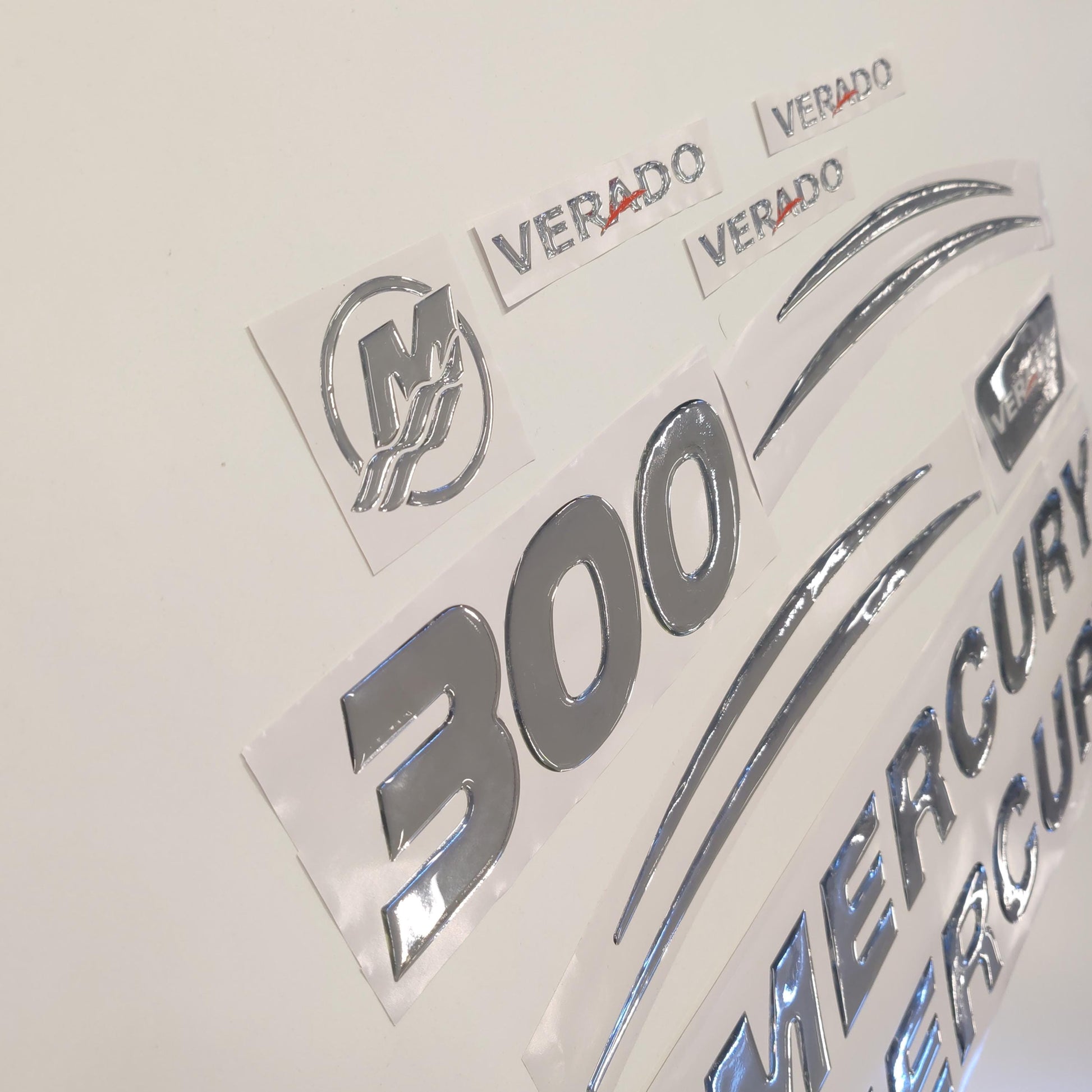 Mercury 300 Verado (2017) 3D Aftermarket Replacement Outboard Decal Sticker Set