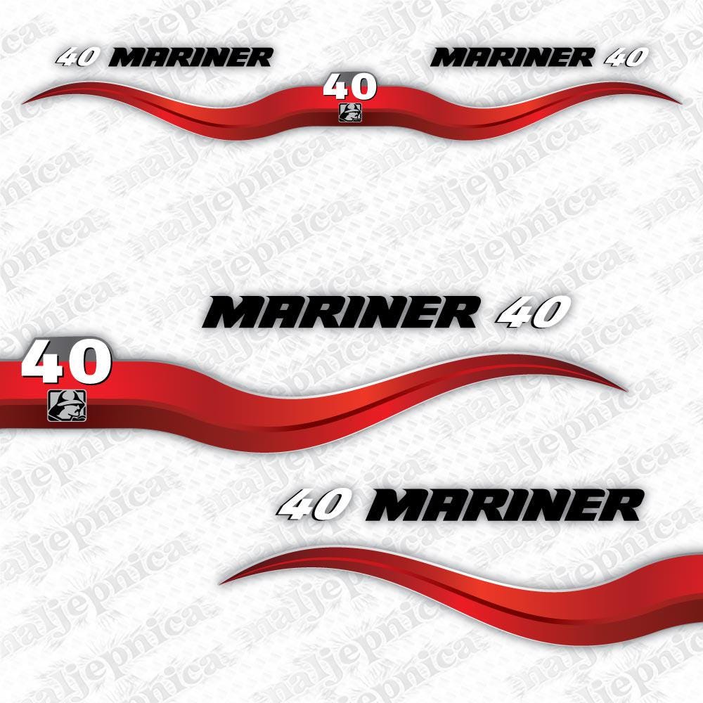 Mariner 40 (2003-2012) Aftermarket Replacement Outboard Decal Sticker Set