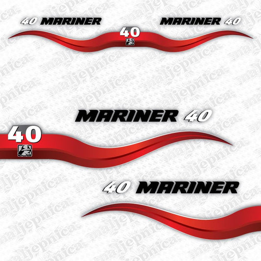 Mariner 40 (2003-2012) Aftermarket Replacement Outboard Decal Sticker Set