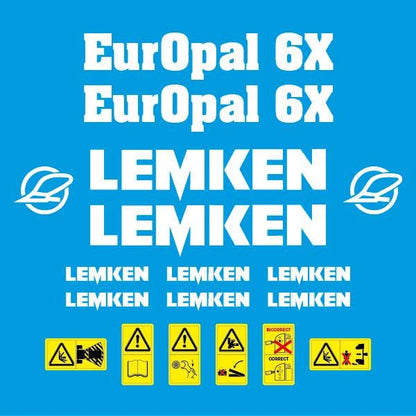 Lemken EurOpal 6X Plow Pflug Aftermarket Replacement decals / aufkleber / adesivo / sticker set