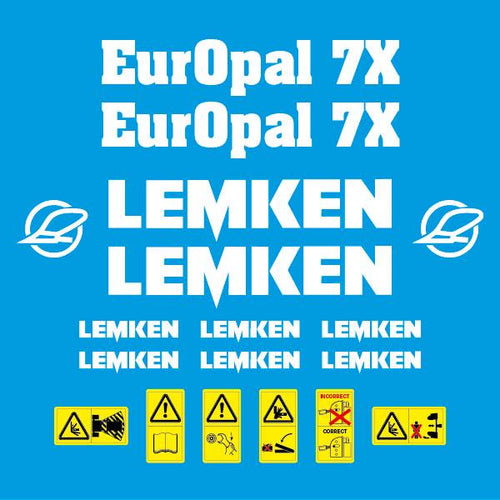 Lemken EurOpal 7X Plow Pflug Aftermarket Replacement decals / aufkleber / adesivo / sticker set