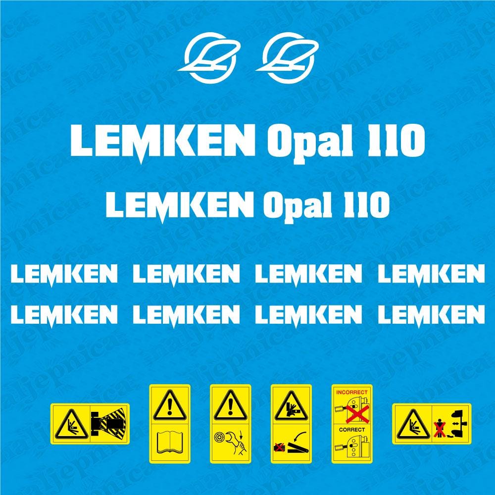 Lemken Opal 110 Plow Pflug Aftermarket Replacement decals / aufkleber / adesivo / sticker set