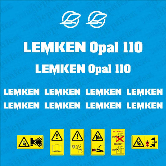 Lemken Opal 110 Plow Pflug Aftermarket Replacement decals / aufkleber / adesivo / sticker set