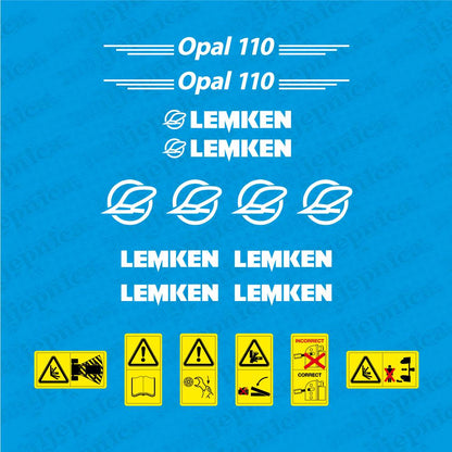 Lemken Opal 110 New Plow Pflug Aftermarket Replacement decals / aufkleber / adesivo / sticker set
