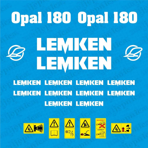 Lemken Opal 180 Plow Pflug Aftermarket Replacement decals / aufkleber / adesivo / sticker set