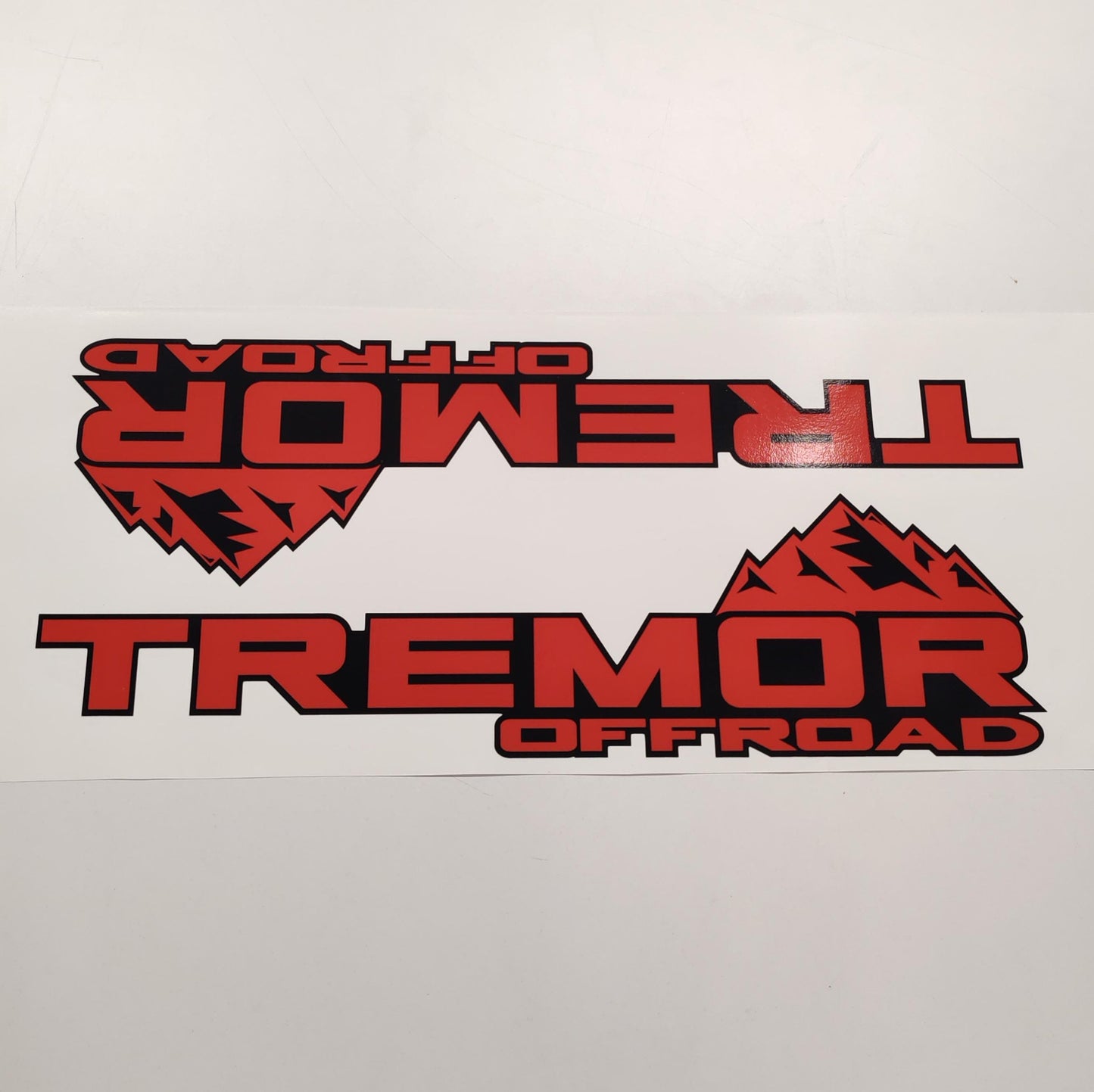 Tremor Offroad Aftermarket Replacement Red Black Decals for Truck Bed Side 2pcs / Sticker Set