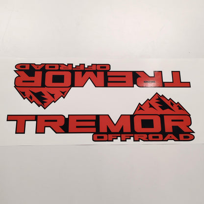 Tremor Offroad Aftermarket Replacement Red Black Decals for Truck Bed Side 2pcs / Sticker Set