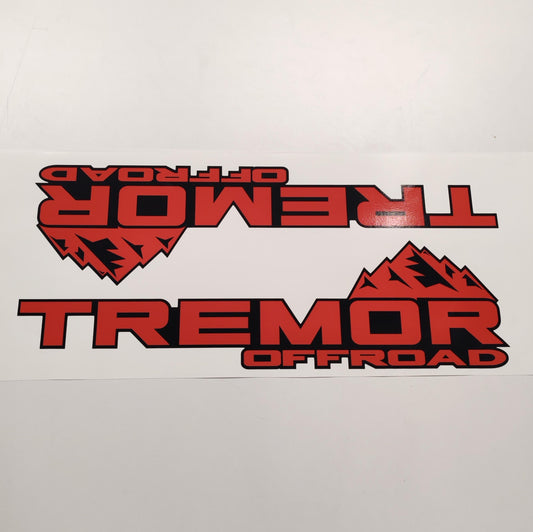 Tremor Offroad Aftermarket Replacement Red Black Decals for Truck Bed Side 2pcs / Sticker Set