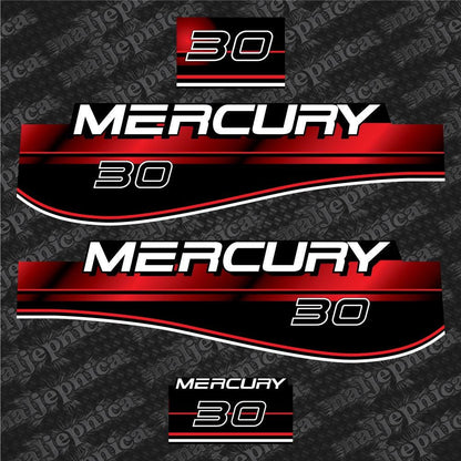 Mercury 30 Aftermarket Replacement Decals 1994-1998 Outboard sticker set