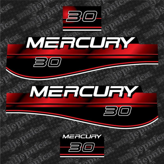 Mercury 30 Aftermarket Replacement Decals 1994-1998 Outboard sticker set