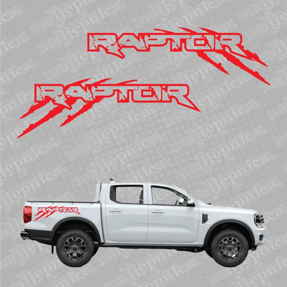 Aftermarket Replacement Decals to fit Ford Raptor CLAW Red for Truck Bed Side 2pcs / Sticker Set