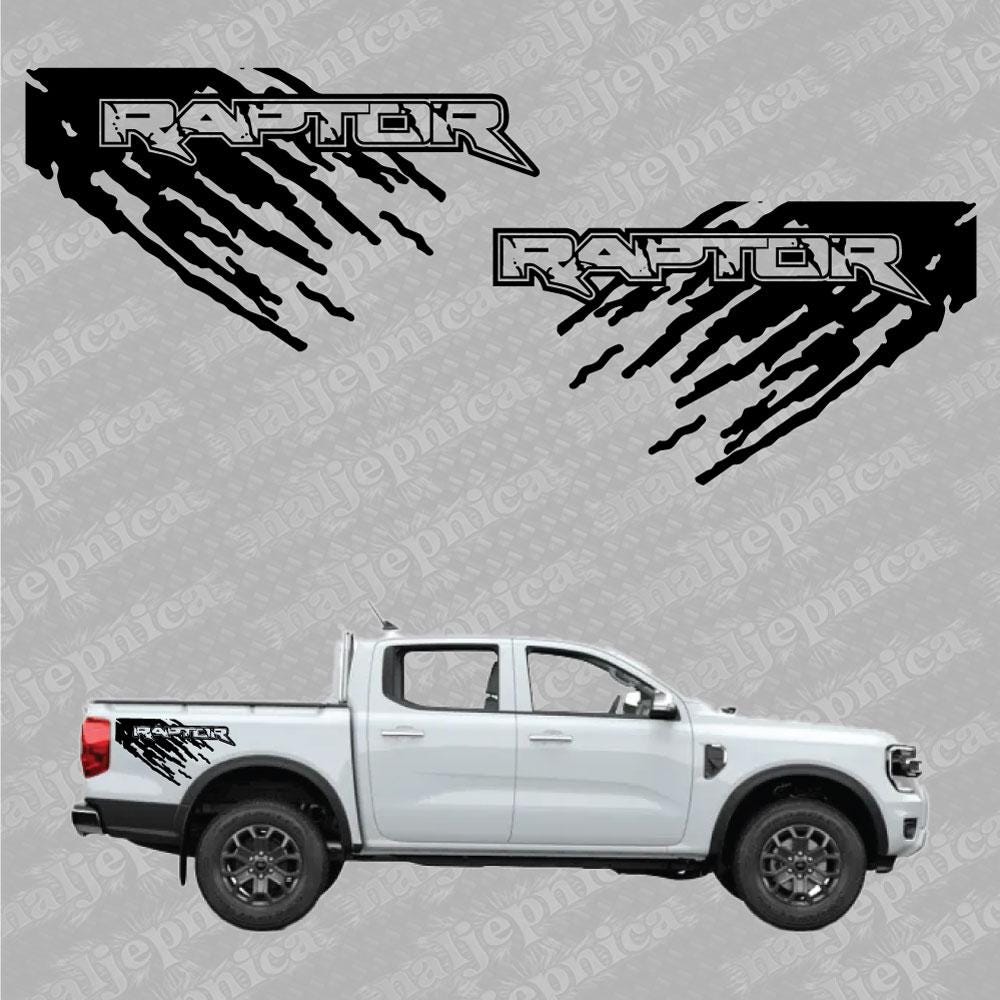 Aftermarket Replacement Decals to fit Ford Raptor MUD Black for Truck Bed Side 2pcs / Sticker Set
