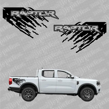 Aftermarket Replacement Decals to fit Ford Raptor MUD Black for Truck Bed Side 2pcs / Sticker Set