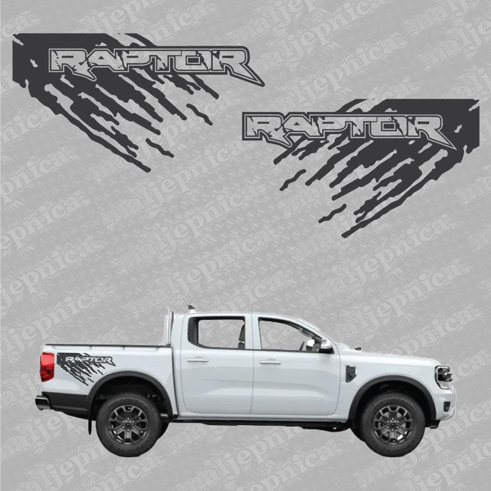 Aftermarket Replacement Decals to fit Ford Raptor MUD Graphite for Truck Bed Side 2pcs / Sticker Set