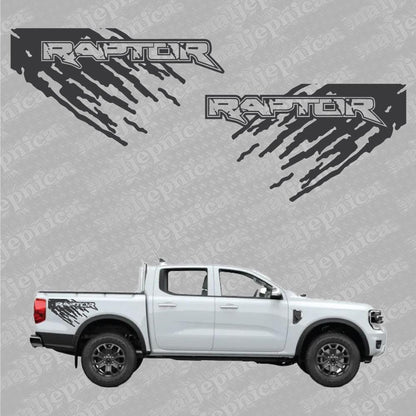 Aftermarket Replacement Decals to fit Ford Raptor MUD Graphite for Truck Bed Side 2pcs / Sticker Set